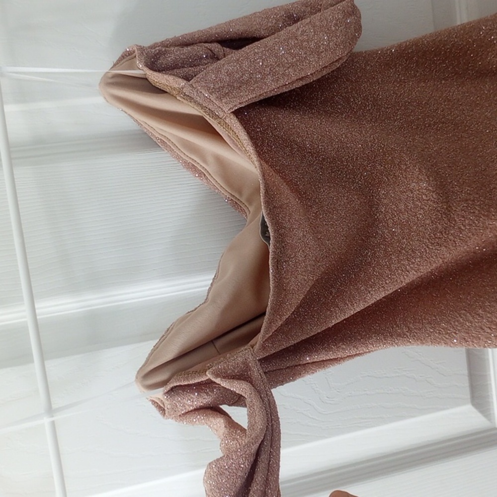 Blush Pink/Tan Off-Shoulder Dress - Picture 3 of 3